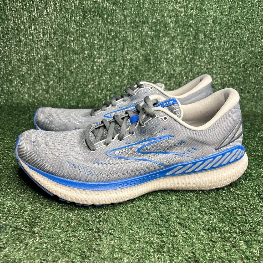 Brooks Glycerin GTS 19 Blue Gray Running Training Shoes 1103571D095 Mens Size 9
